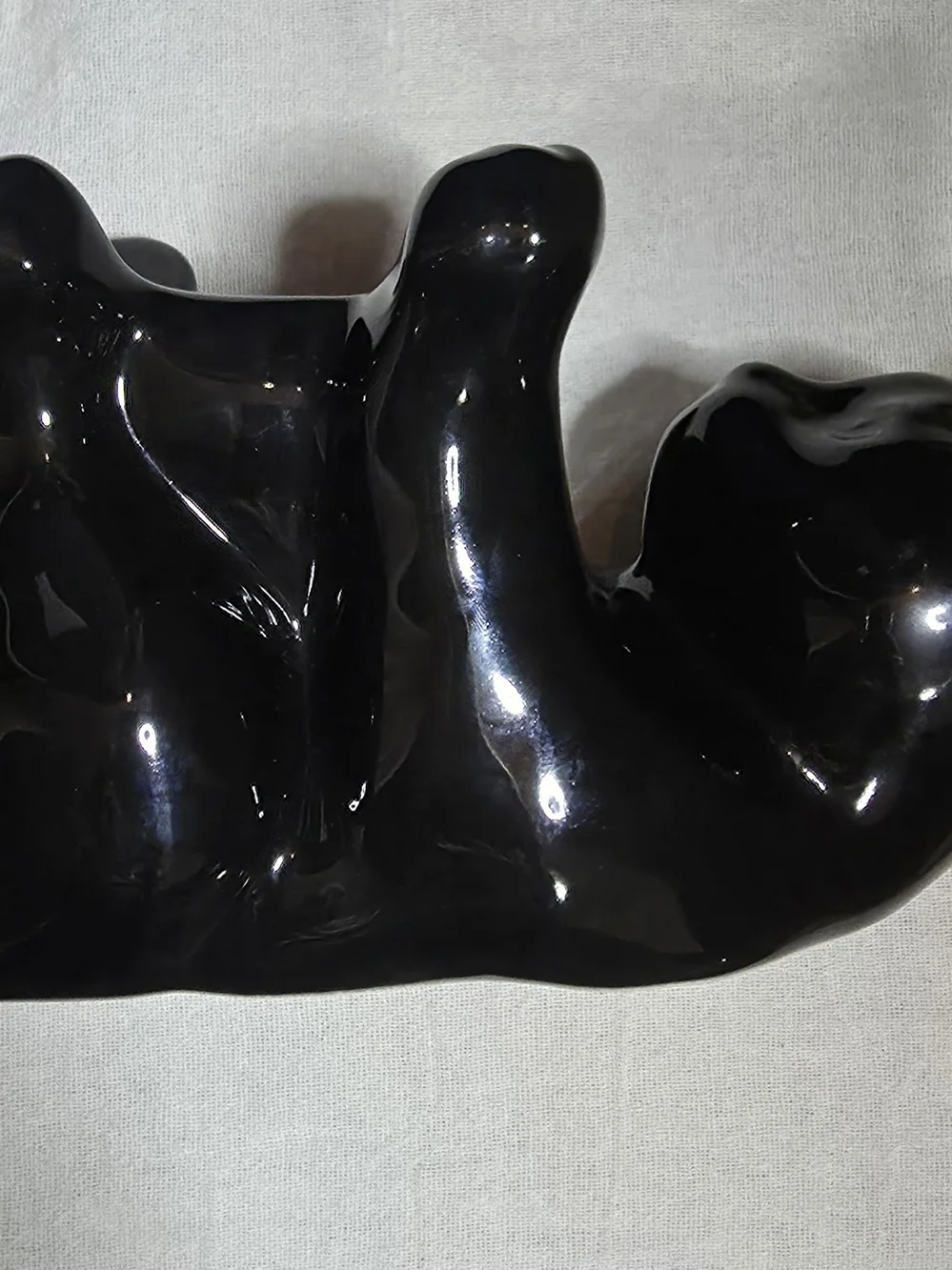 Vintage Royal Haeger Pottery Black Cat Base ONLY (NO Fish Bowl) 10x5x5